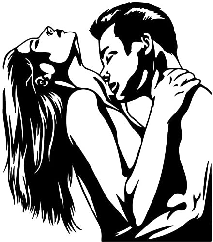 wZUN Romantic Woman Man - 120 x 105 cm - Black - Sexy Wall Sticker Bedroom Decoration Living Room TV Background Vinyl Wall Sticker