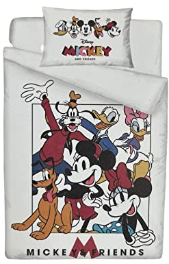 Mickey and Friends Duvet Cover Set with Pillow Case Mickey Mouse Minnie Mouse Primark (Single)