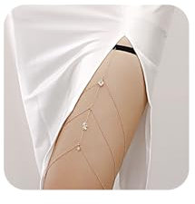 Yienate Sexy Quaste Anhänger Oberschenkelkette Stern Blatt Charme geschichtet elastisches Beingeschirr Körperkette Boho Bikini Körperkette Gypsy Beinstrumpfband Strand Beinkette Schmuck für Frauen