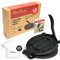 Uno Casa Tortilla Press 12 Inch Cast Iron - Heavy Duty 12 Inch Tortilla Press. Large Tortilla Press with 50 Parchment Papers - Tortilleras Mexicanas Para Hacer Tortillas, Black