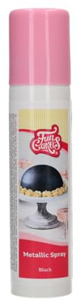 FunCakes Metallic Spray Schwarz: Lebensmittelfarbe Spray, Sprühen Sie ganz einfach eine metallische Schicht auf Torten, perfekt für die Tortendekoration 100 m