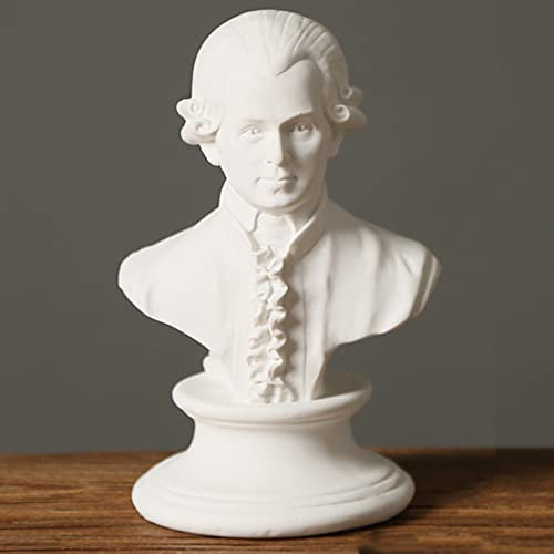 PIGPIGFLY Mozart Busto Estatua, Figuras Decorativas,Decoraciones de Oficina, Sala de Estar Decorativa Moderna para Poner, Escultura Abstracta Poliresina, Idea de Regalo