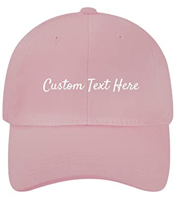 Miujonvy Hot Stamping für einzigartige Baseballkappen-Designs, individueller Text Here Baseballkappe für Erwachsene, Rosa 0, One size