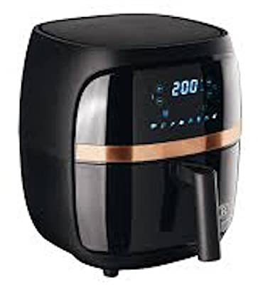 Berlinger Haus, Friteuse à Air Chaud, 3,2 L, Collection Black Rose, Affichage LED Tactile,Fenetre visible, minuterie 60 min, pour cuire sans huile ni graisse, jusqu'à 80% de gras moins
