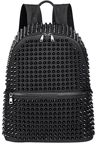 Ro Rox Minerva Studded Backpack Canvas Punk Gothic Bag School Unisex Rucksack