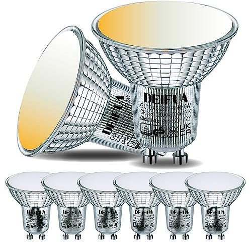 DEIFUA 6er-Pack GU10 LED Lampe 6W 3 Farbmodi Einstellbare Farbtemperatur über Druckknopf. 3000K-4500K-6400K 3-in-1 3-Farbmodi Spot mit Speicherfunktion Reflektorlampen, Nicht Dimmbar