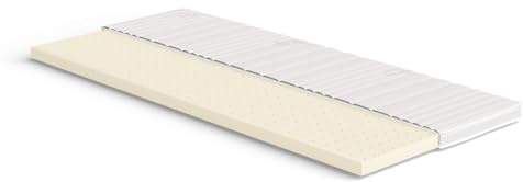 Meisterschlaf Latex Topper 90x180 cm – 7 cm hoch – 20% Naturlatex RG 65 – mittelweich – Oeko-TEX® Standard 100 – Tencel™ Lyocell 3D Doppeltuch-Bezug waschbar – Made in Germany