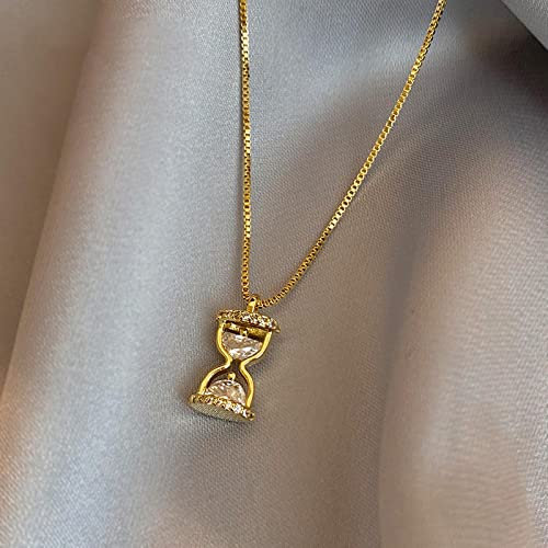 SUNMME Collier Créatif Exquis Sablier Pendentif Court pour Femme Mode Bijoux Fête Fille Insolite Sexy Clavicule Chaîne pour Cadeau (Or a)