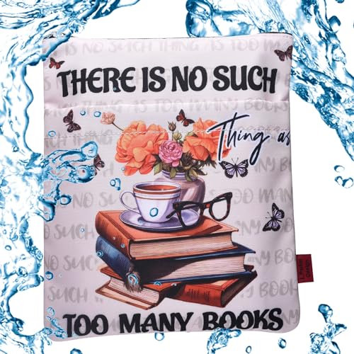 LParkin custodia libro con cerniera per gli amanti dei libri copertine per protezione libro nerd libro per tascabili, tessuto lavabile maniche multifunzionali libro