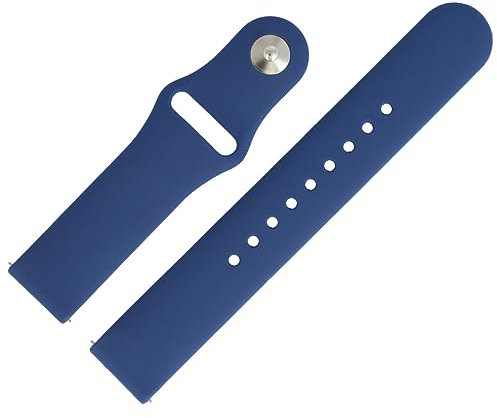 MARBURGER Uhrenarmband 20mm Kunststoff Blau XL Smartwatch Fitness Silikonband Sport Armband - Easy Fix Automatik-Federsteg Quickrelease Schnellverschluss 9692051000120
