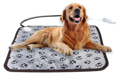 EHOTER Heizdecke Hund Katze, Outdoor Heizdecke Haustier Wärmedecke Timing undTemperatur Einstellbar Sicher Haustier Heizmatte für Große Hunde Waschbar