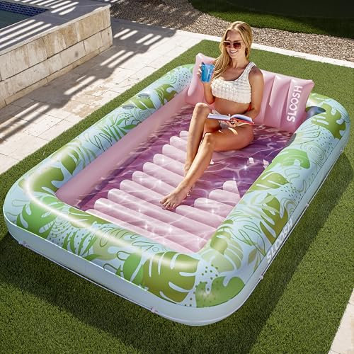 Sloosh 212x142cm galleggiante gonfiabile per piscina per abbronzarsi, galleggiante per piscina per adulti per prendere il sole, lettino gonfiabile per piscina per abbronzarsi, galleggiante per adulti