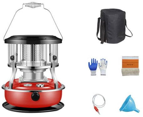 BDJSN Calentador De Queroseno Portátil, Calentador De Parafina Silencioso Ajustable De 2600W, Horno De Calefacción De Queroseno De 4,5 L, Traje De Quemador De Estufa De Queroseno para Interiores