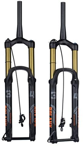 Forcella Ammortizzata Pneumatica Per Mountain Bike 27,5 29 Pollici Corsa 160 Mm Forcella Mtb Asse Passante Boost 15 * 110 Mm 1-1/2 Regolazione Estensione Forcella Conica Bloc(Size:29inch,Color:Oro)