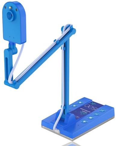 4K USB Document Camera for Teacher, 15MP Foldable Webcam Visualiser for A3 Size with LED Light, 30 Fps Auto Focus Doc Camera for Remote Teaching Web Conferencing Live Demo