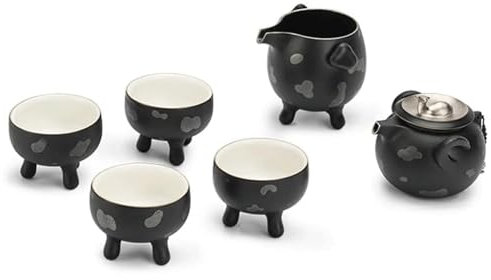 LCKDY Tea Sets Kung Fu Tea Cup Set Crockery Cup Tea Pot Set Convenient Porcelain Teapot Teacups Suitable for Travel Home Outdoor Office Outdoor