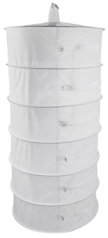 TONIJAWES Rete Essiccazione 6 Scomparti 60cm Pieghevole Cerniera Bianco Essiccare Erbe Piante Pesce Carne Vestiti