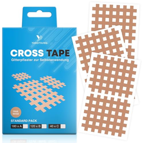 YANGTSUNG Cross Tape Gittertape, 40 Stück, Wasserfest Akupunkturpflaster Gitterpflaster, Starkem Halt Akupressur Pflaster, Cross Tape Gitterpflaster Schmerzpunkte, Vielseitig Einsetzbar