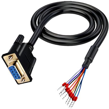 Willwewon 3Meter 26AWG DB9 Weibliches RS232 9 Pin Serielles Verlängerungskabel, RS232 D-SUB DB9 Seriell zu 9 Bare Wire Breakout Board Connector