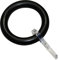 GARDINIA Gardinenringe für Gardinenstangen mit Ø bis 28 mm, Mit Gardinenhaken, Vorhangringe, Breite 9 mm, Kunststoff, Schwarz, 10 Stück
