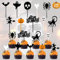 100 Stück Aitsite Halloween Kuchen Deko, Plastic Halloween Tischdeko Cupcake Topper Halloween Picks Muffins Ghost Spinne Fledermaus Kürbis Decor für Kinder Geburtstag Party Themen Party (10 Motive)