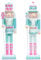 KI Store Christmas Nutcracker Pink and Blue 38cm Set of 2 Wooden Nutcracker Soldier Figurine Display Set for Kids Room Baby First Christmas Decor
