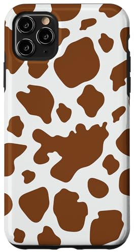 iPhone 11 Pro Max Brown Cow Print Pattern Case