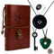 HJYZY Coraline Schmuckset Knopfaugen Brille Key Stone Halskette Anime Ringe Leder-Schreibheft Notizbuch mit Aufklebern 15 Stück