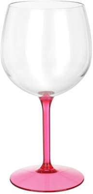 Generico Bicchiere CALICE vino ballon tonic in TRITAN 582 cc | VARI COLORI | gambo colorato bicchiere vino resistente, infrangibile, colorato e riutilizzabile (Fucsia)