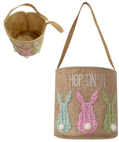 YGCHEN Bolsas de Pascua para Niños Canastas de Conejito de Pascua Cestas de Regalo Huevos de Pascua Bolsas de Arpillera de Pascua Bolsas de Regalo de Conejo de Pascua Fiesta de Pascua