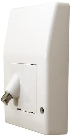 Genuine Virgin Media Isolated White Internal use Wall Box Outlet Socket with 45° Angled Isolator for TiVo Set Top Digital TV or Superhub Fibre Broadband Modem Indoor Supply Feed