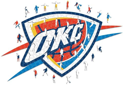 Iconic Puzzles - Oklahoma City Thunder, Logo, Holzpuzzle, offiziell lizenziert von der NBA, 100% nachhaltig, Größe S, 150 Teile