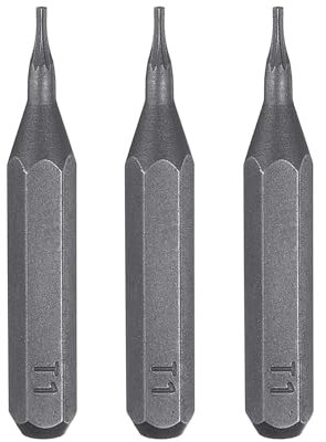 QUARKZMAN 3 Stück T1 Schraubendreher Torx Bit Set, Bitsatz 4mm Sechskantschaft 28mm/1,1 Zoll Länge Magnetisch Stern 6 Punkt Kopf Sechskant Bits S2 Stahl Werkzeugset Elektroschrauber Tools