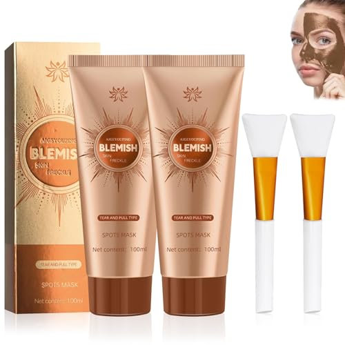2 Stück Aufhellende und Fleckenentferner Gesichtsmaske, Kraut Mask Peel Off Mask, Kräuterflecken Peel Off Gesichtsmaske, Peel Off Anti Falten Maske, Zur Hydratation, Anti-Falten-Wirkung
