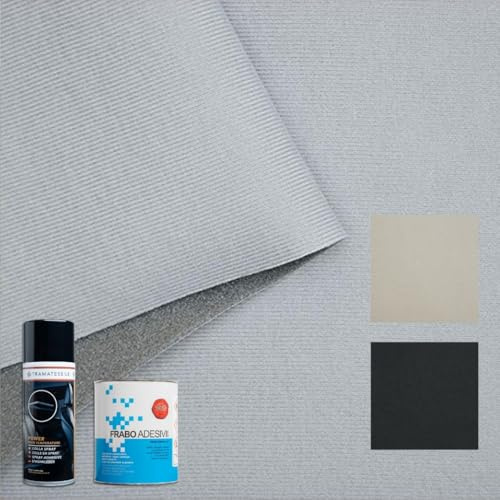 TRAMATESSILE - Kit Stoff Himmel Auto + 1 Kleber GRATIS - Modell Samt - Reparatur Dach - Personalisierung Größe und Farbe - Sprühkleber oder Dose - Made in Italy