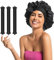 Seidenhaube zum Schlafen und Hitzefreie Lockenwickler 3 Stück über Nacht, Schlafhaube Seide für die Nacht zum Schlafen Lange Haare, Heatless Curls Band Overnight Blowout Dame (Schwarz)