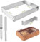 Jortmrd Cadre Pâtisserie Rectangulaire Extensible en Acier Inoxydable 18-53cm Moule à Gâteau Mousse Dessert Pizza avec 2 Spatule pour la Cuisson et la Décoration