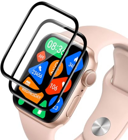 VideoSecu 2 Stück für Panzerglas für Apple Watch Series 4/5/6/se（44mm） Schutzfolie, Selbstheilende Schutzglas, Ultradünne 0.2mm, Blasenfrei, Ölfeste & Kratzfeste, Anti-Fingerabdruck Displayschutz