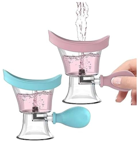 Correa 2Piece Eye Wash Cup, Eye Wash Cleaner Kit Manual Air Pressure Eye Cleaning Cup Tool Eye Rinse