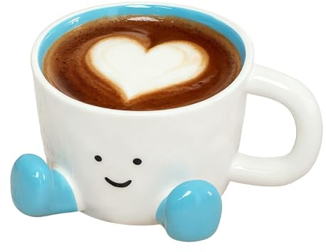 Novelty Tea Cup With Feet - Hand-kneaded Feet Tea Cup, 300ml Cute Ceramic Coffee Mug, Durablle Thermal Coffee Mug Decorative Art Footed, Funny Novelty Breakfast Mugs For Girls Friend Kids Men Wife