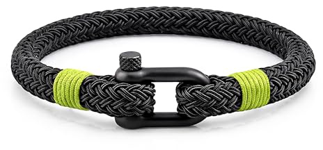 Uniqal | Segeltau Armband Herren & Damen | Maritimes Armband mit Edelstahlschäkel | Robust & Wasserfest, Geschenk für Sie & Ihn | Nautisch bracelet