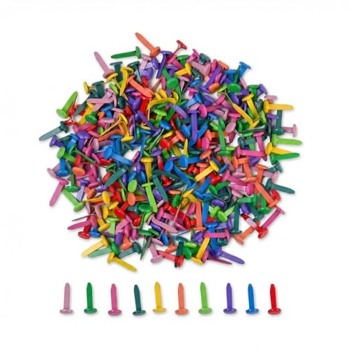 300 Pcs Split Pins, Metal Paper Fasteners Mini Brads, Paper Fasteners Split Pins, Round Head Clips, for Paper Craft, DIY Stamping, Scrapbooking, Office Household Supplies (Multicolor)