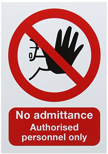 SIGNSLAB ML01551R Safety Sign No Admittance Authorised Personnel Only, A5, PVC