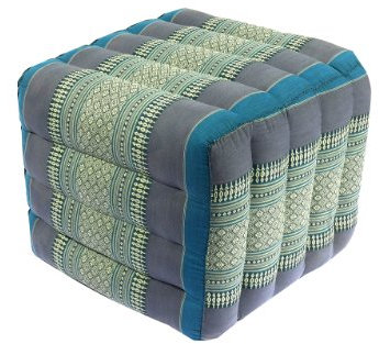 Handelsturm Thaikissen Quader/Würfel 40 x 45 x 50 Positurkissen Hocker Fußhocker Lagerungskissen Polsterhocker Fußablage blau