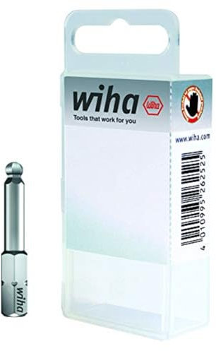 Wiha Bit Set Standard 25 mm Sechskant-Kugelkopf, schwenkbar für schwer zugängliche Bereiche, 3-tlg. 1/4 in Box (22655)