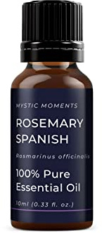 Mystic Moments | Rosemary Spanish Essential Oil | 10ml | Rosmarinus officinalis gives a fresh herbaceous aroma for diffusers, oil blends and fragrance formulations.