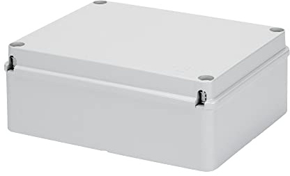 Gewiss GW44408 glatten Wand Box für JUNCTION, elektrischen und elektronischen Geräten, Uni geschraubt blanko Deckel, 240 mm Länge x 190 mm Höhe x 90 mm Durchmesser, 37 mm max Loch, grau