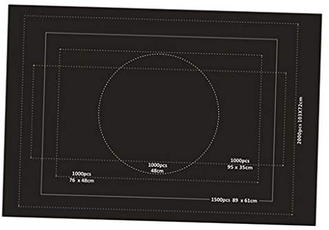 SM SunniMix 1Pc Rouleau de Puzzle, Tapis de Puzzles Grand pour Jusquà 1500-3000Pièces Tapis de Jeu de Puzzle Rouleau de Puzzle Accessoires de Tapis de Feutre - 2000 Noir