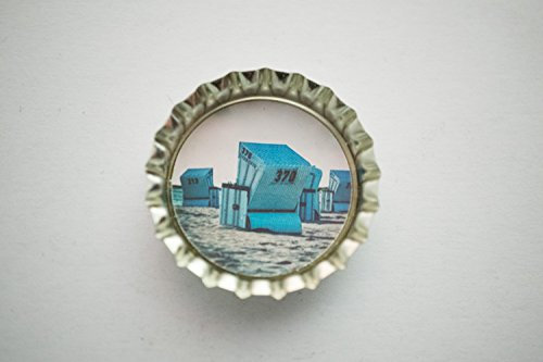 Kronkorken Magnet Strandkorb Sylt Kühlschrankmagnet