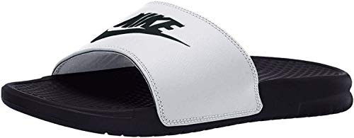 Nike Benassi JDI Men's Flip Flops, White Black, 12 (EU)